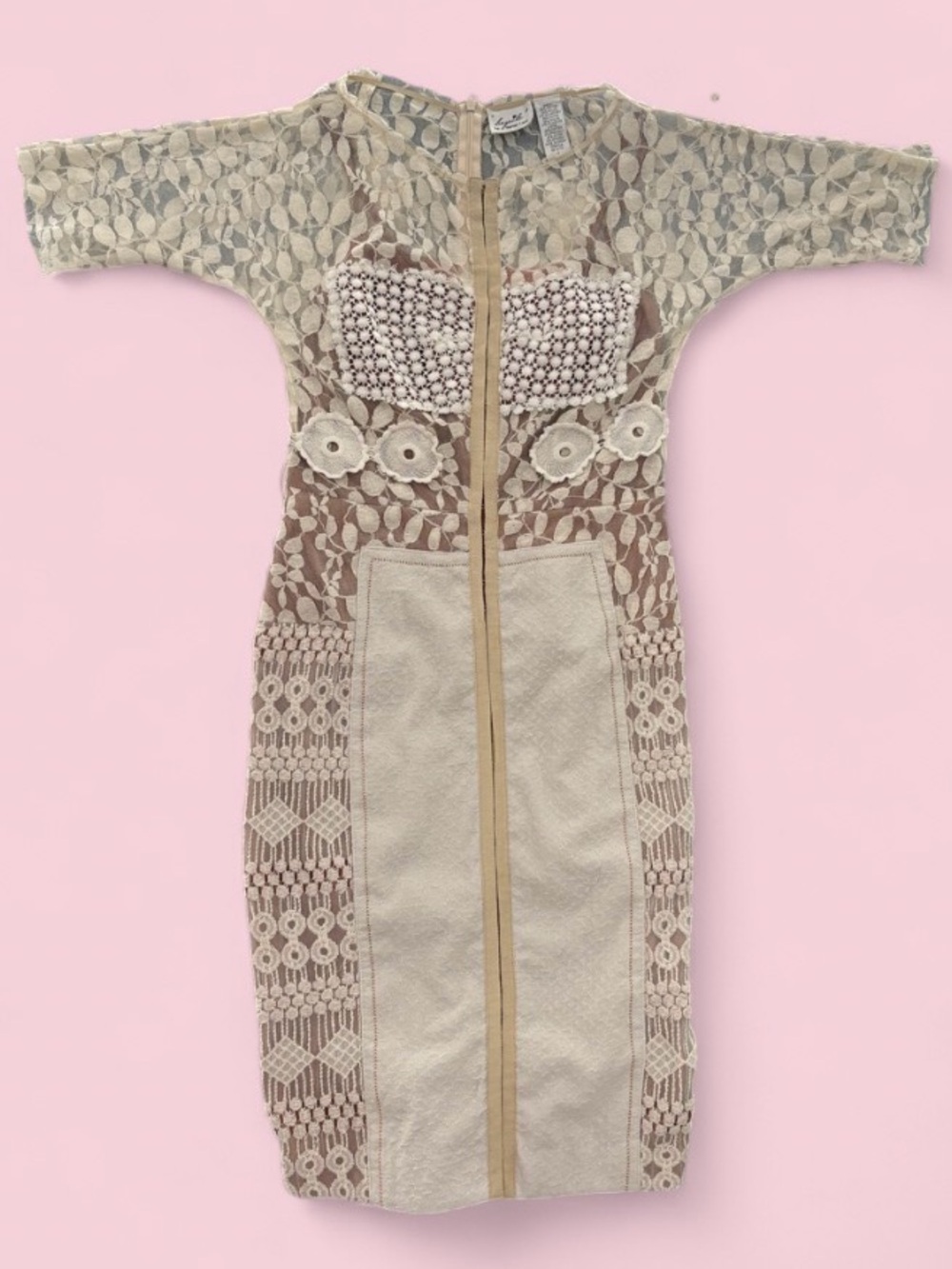 Beguile by Byron Lars Cream Ivory Carissima Sheath Dress | Size 6